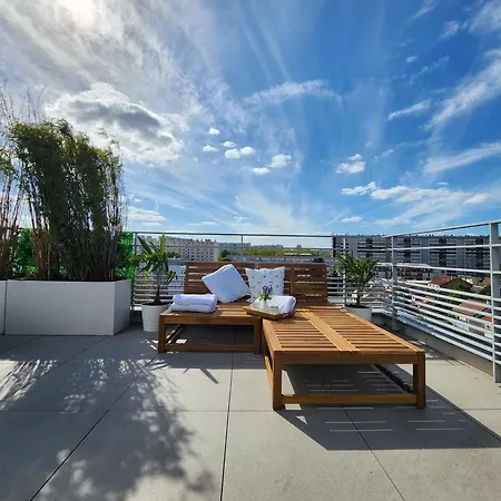 Penthouse 166 M2- Terrasse & Parking - Paris Sud - Orly - Parc Expo 아파트 배뉴